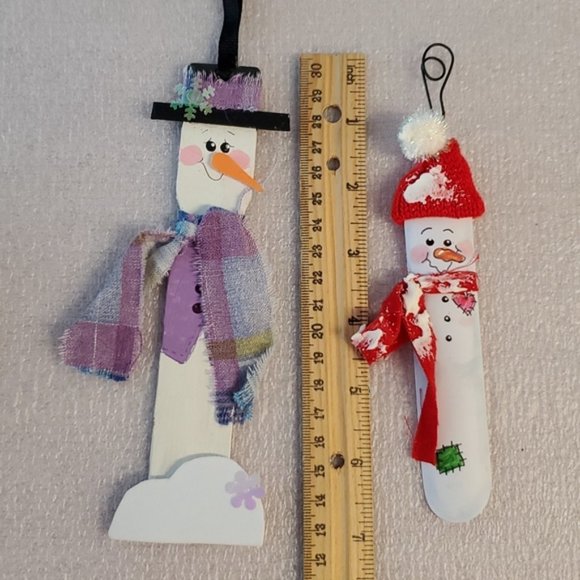 •Lot of 10 handcrafted Christmas Holiday ornaments•Snowman•Victorian•Santa• - Picture 3 of 16